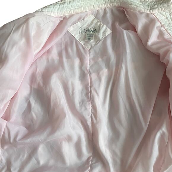 Vintage Abraxas Blush Pink Puff Sleeve Jacket w/ White Trim | Size S - Picture 4 of 6